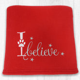 I Believe Red Fleece Christmas Pet Blanket | Christmas Gifts For Dogs